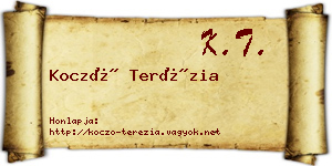 Koczó Terézia névjegykártya